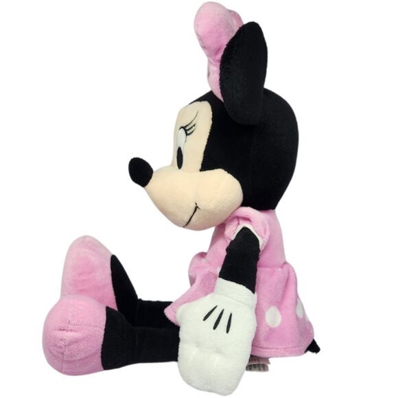 Disney Minnie Mouse Large Plush Stuffed Animal Pink White Polka Dots Stuffie Toy - Picture 2 of 5